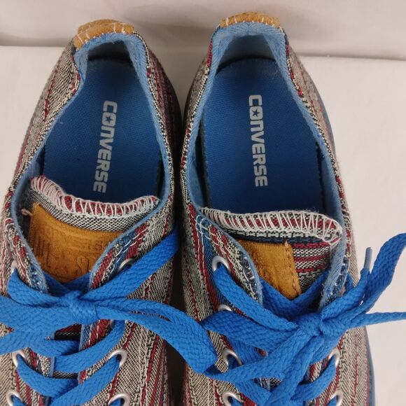 Converse Multicolor Striped Canvas Shoes Low Top Junior Mens 6 Womens 8 8.5 - Picture 6 of 16